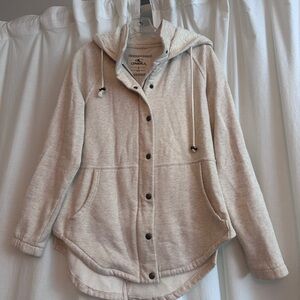 O'Neill Light Cream Hooded Snap Jacket